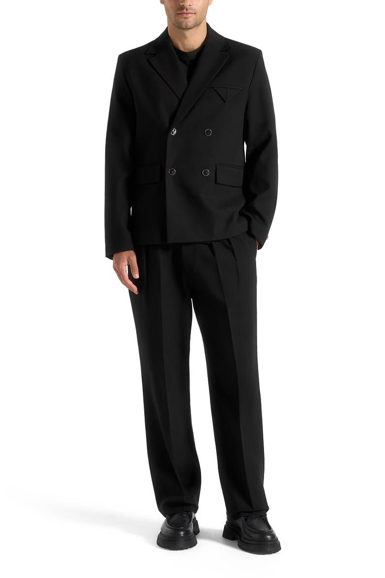 Didier Double Breasted Tailored Suit Jacket, Alternate, color, Black
