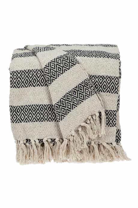 PARKLAND COLLECTION Rosie Transitional Beige 52" x 67" Woven Handloom Throw