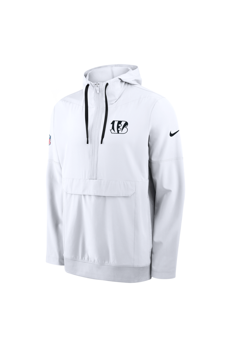 Men's Nike White Cincinnati Bengals Sideline Broken Rules Alternate Anorak Half-Zip Hooded Jacket, Alternate, color, White