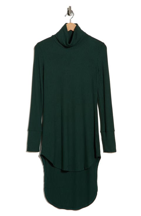 Turtleneck High-Low Tunic Sweater