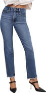 Good American Soft Tech Good Curve High Waist Ankle Straight Leg Jeans