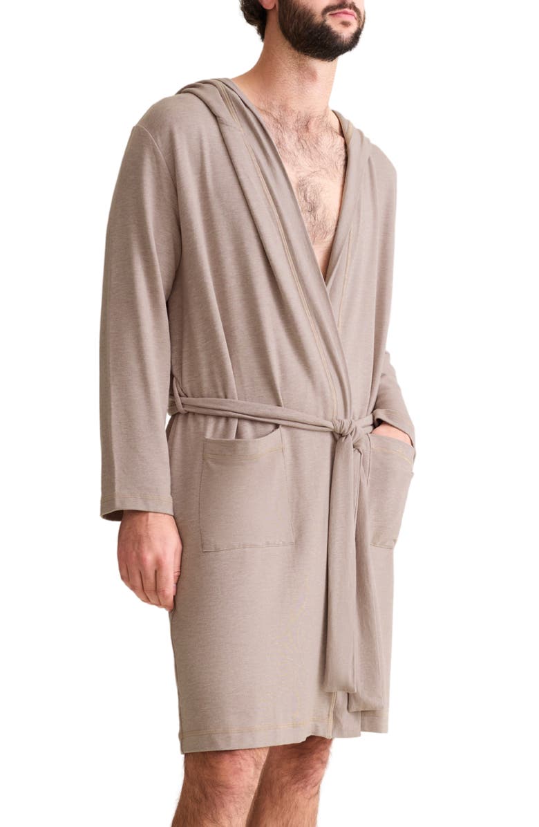 Fleur't Hooded Robe, Alternate, color, Oak