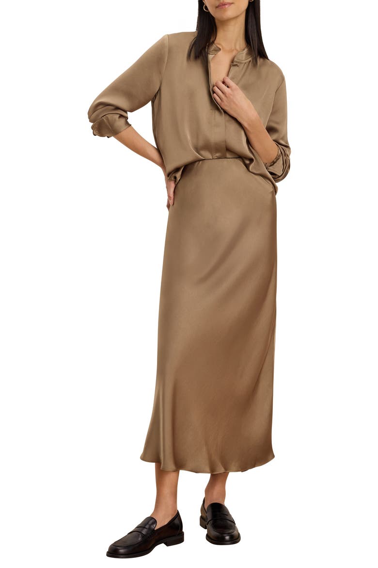 Day Gloss Midi Slip Skirt, Alternate, color, HAZELNUT