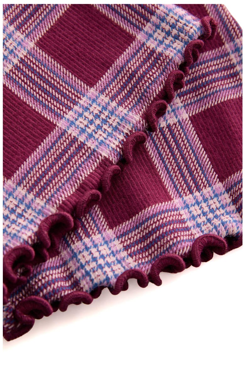 Kids' Check Rib Flare Leggings, Alternate, color, RED