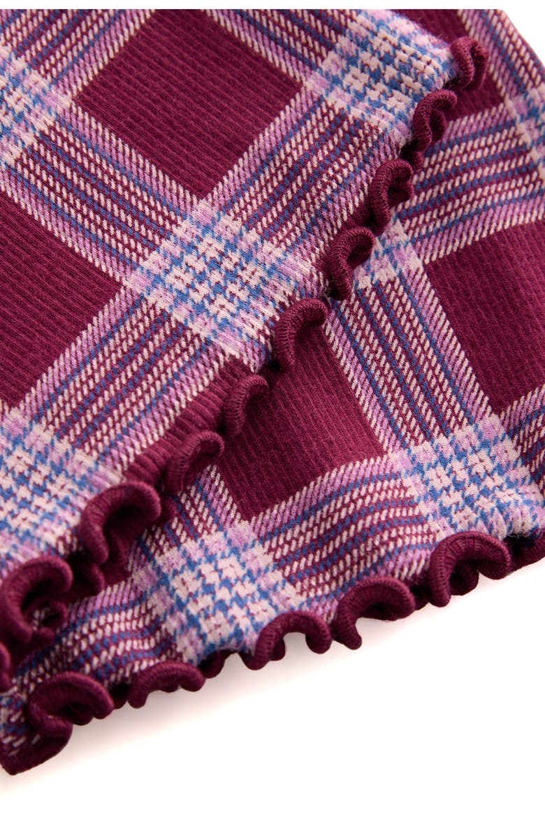 NEXT Kids' Check Rib Flare Leggings, Alternate, color, Red