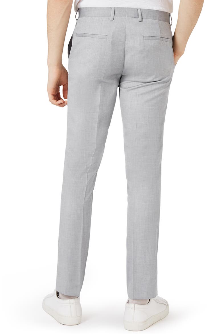 Skinny Fit Crosshatch Trousers, Alternate, color, GREY