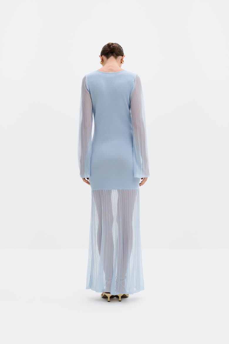Haisley Sheer Knitted Maxi Dress, Alternate, color, Sky