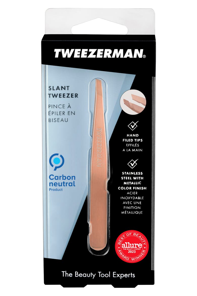 Slant Tweezer, Alternate, color, ROSE GOLD