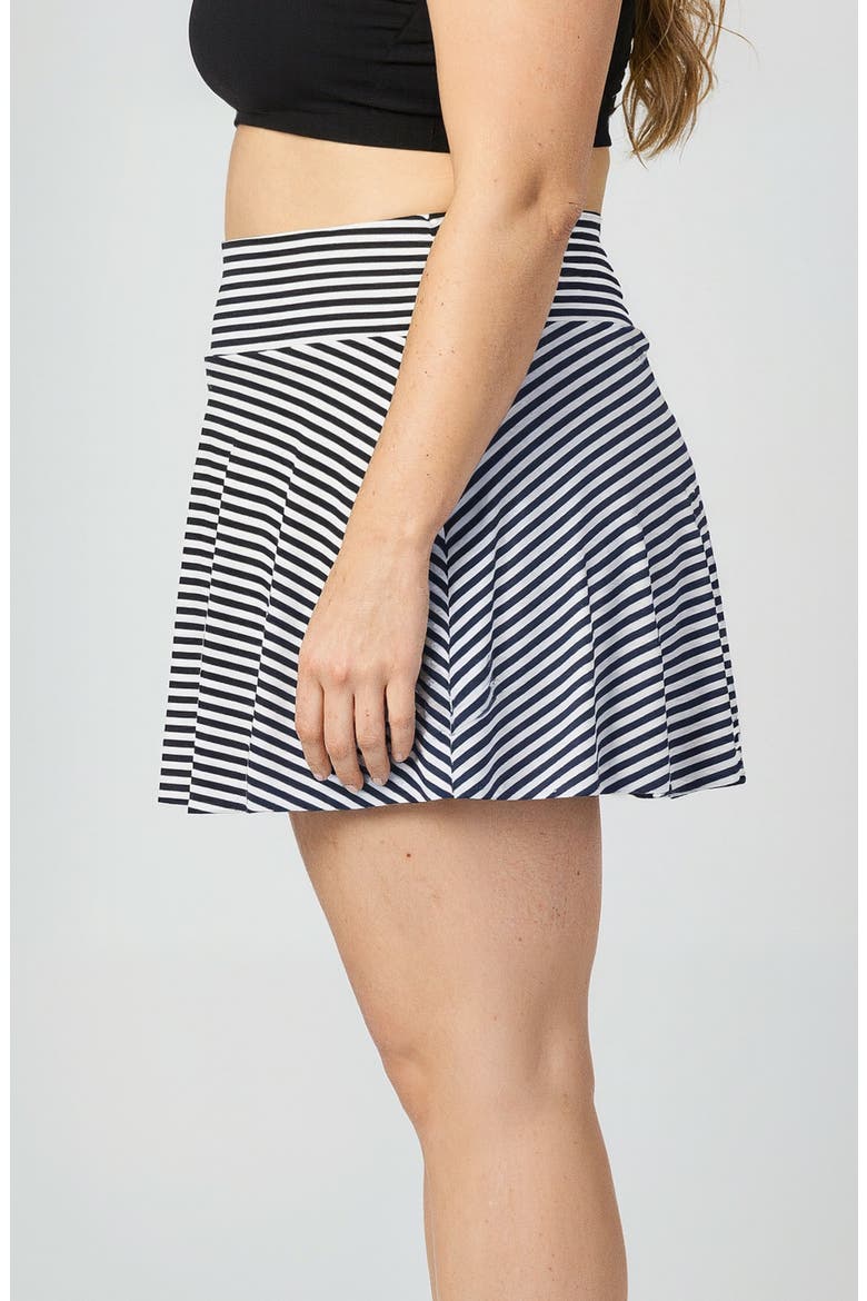 Plus Size Flowy Swim Skirt With Shorts, Alternate, color, Navy Sunshine Sails