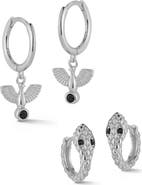 GLAZE JEWELRY CZ Huggie Hoop Earrings Set