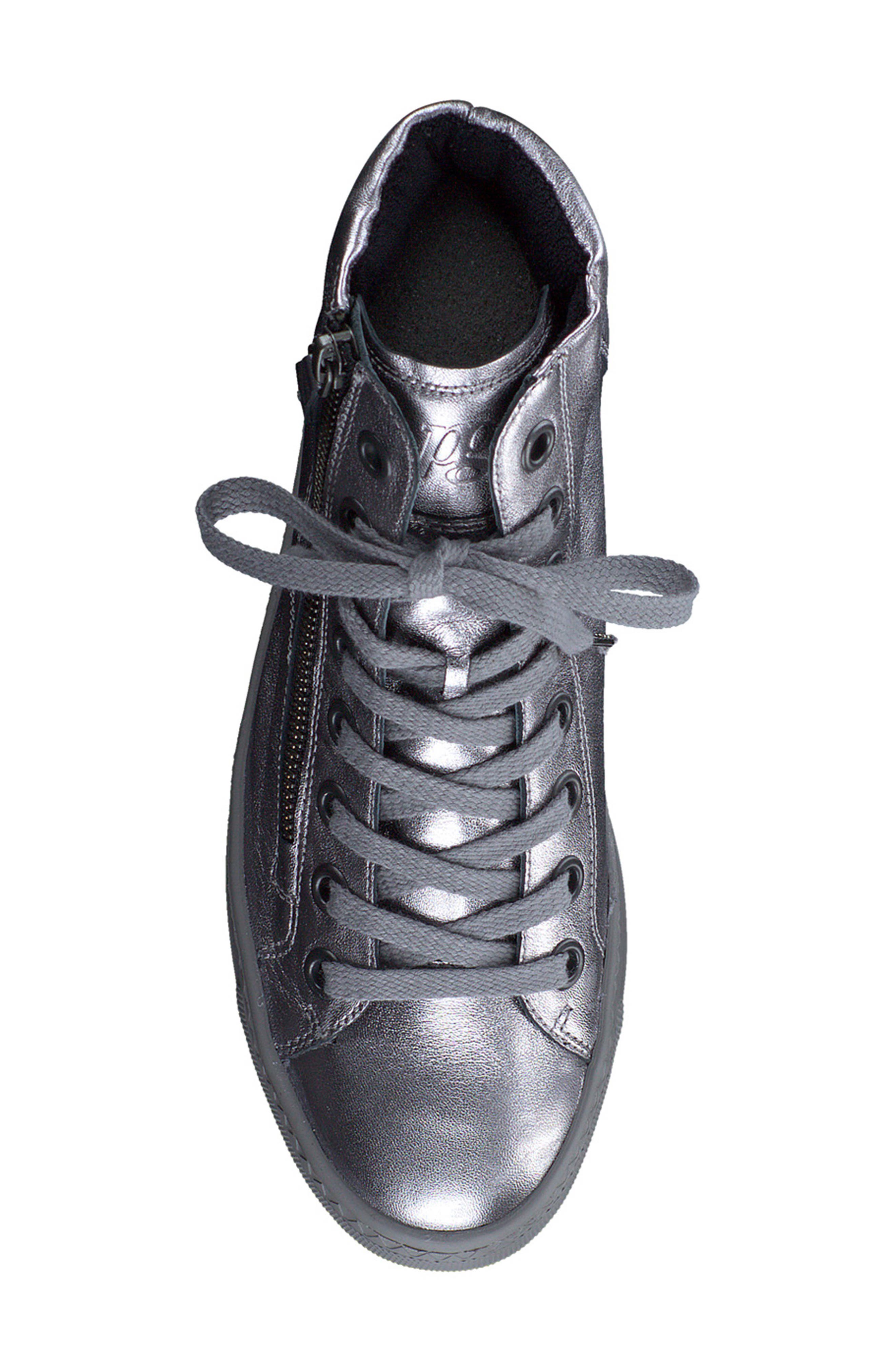 Paul Green Wells High Top Sneaker, Alternate, color, Clay Metallic Nappa