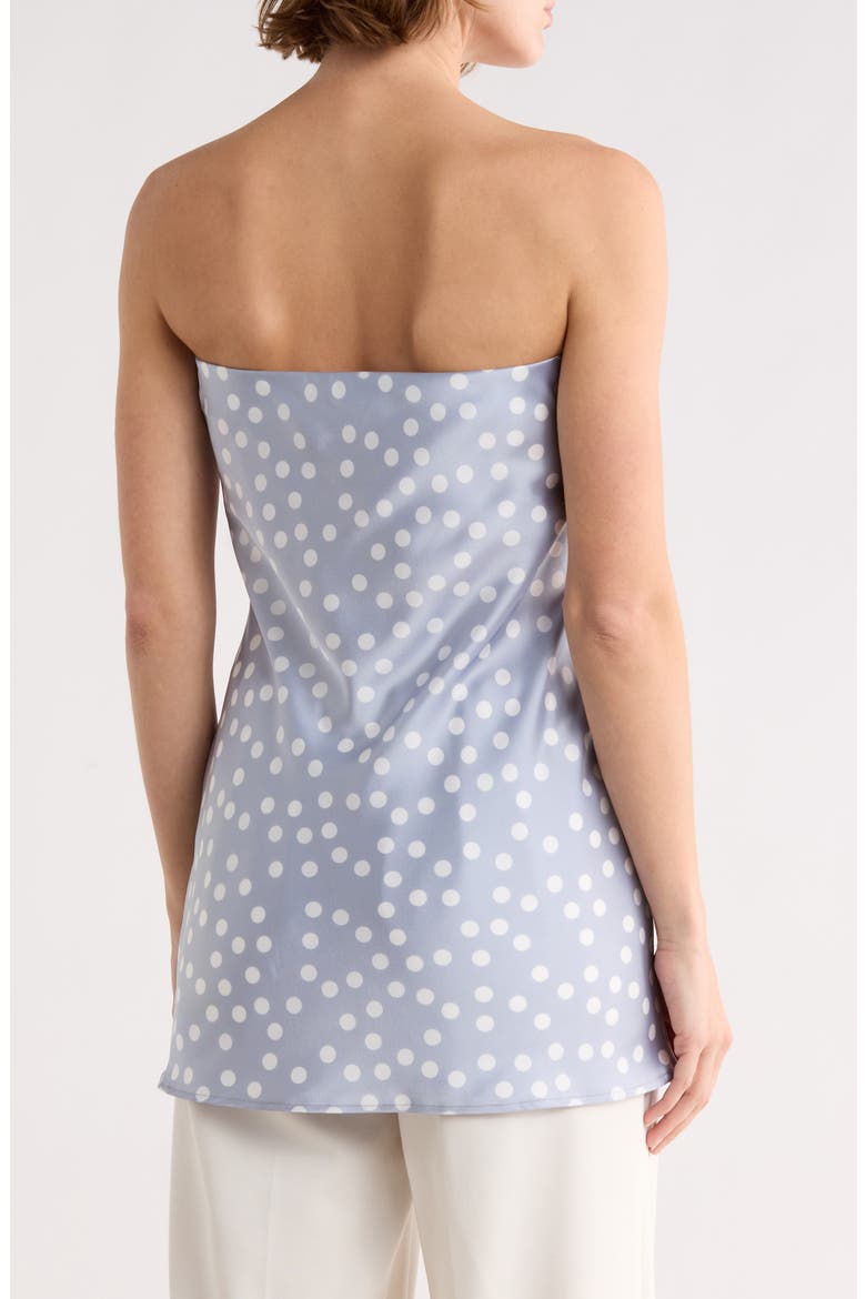Polka Dot Strapless Tunic Top, Alternate, color, STEEL BLUE