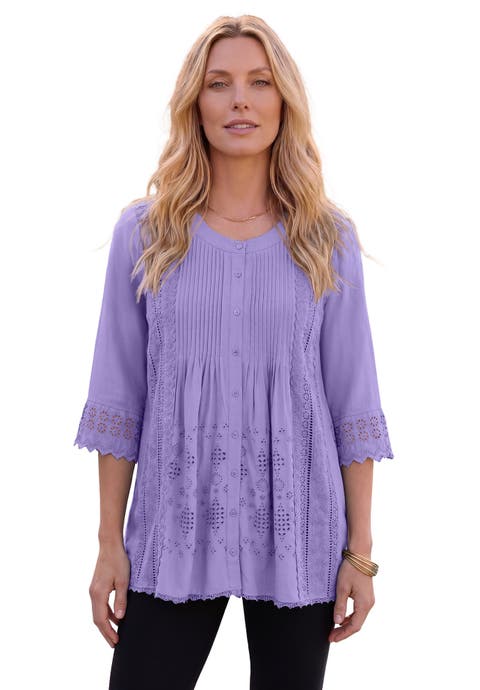 Eyelet Big Shirt (Plus)