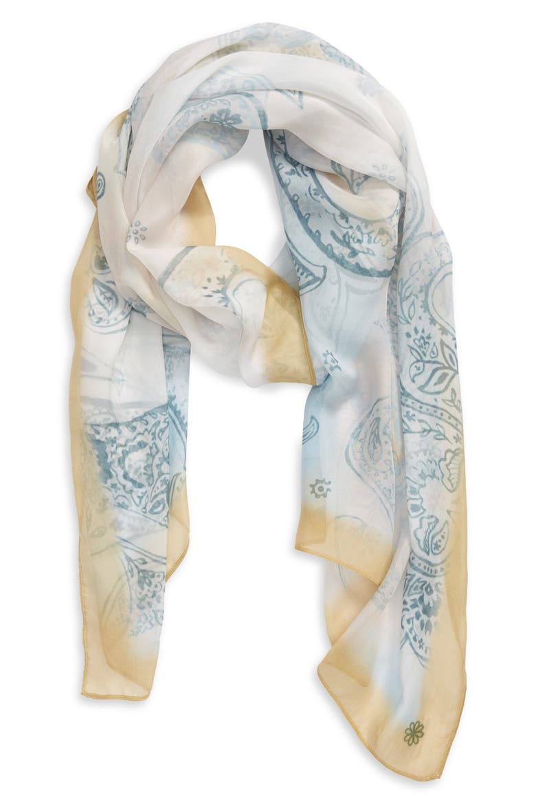 Henna & Hijabs Silk Chiffon Hijab, Alternate, color, GREY BATIK FLORAL