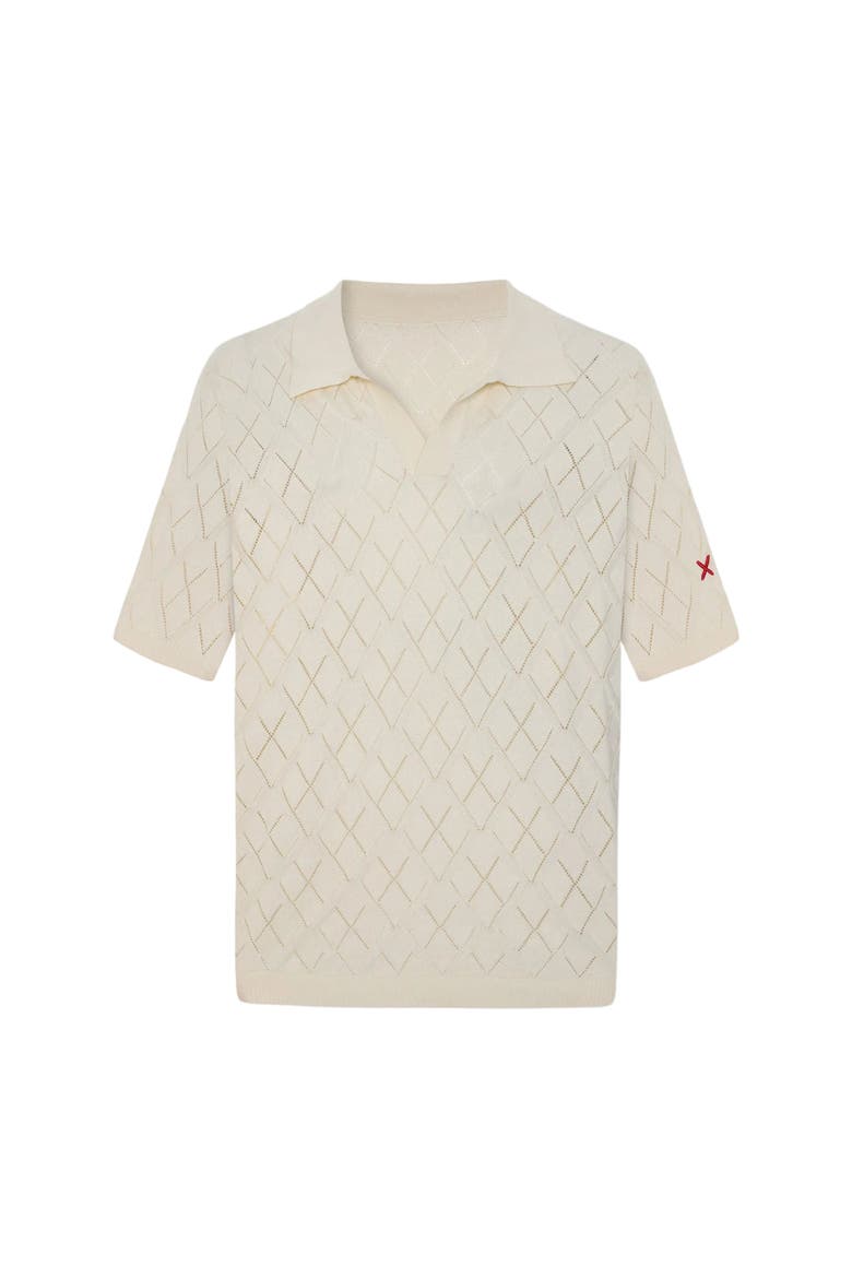 Daydreamers Short Sleeve Knit Polo T Shirt, Main, color, Beige