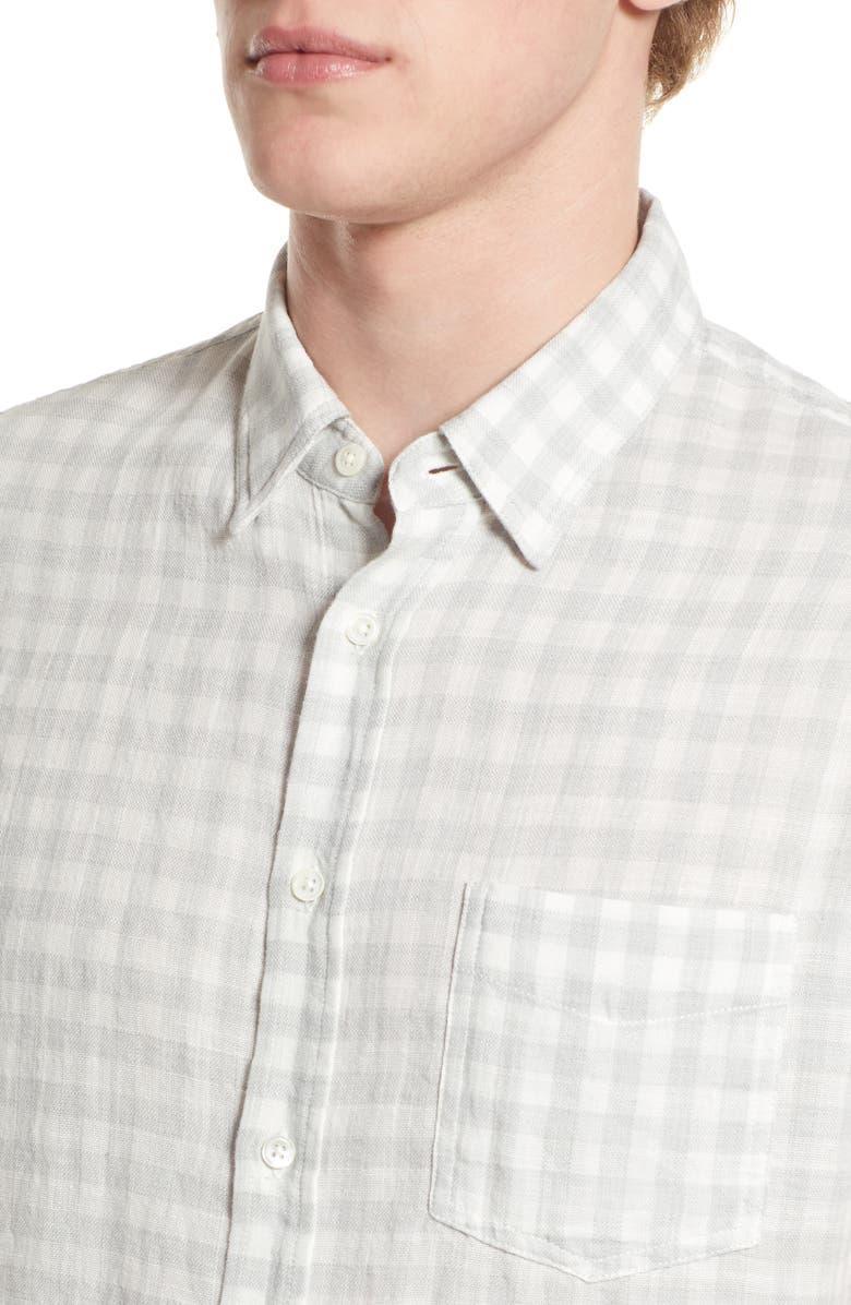 Rails Fairfax Gingham Relaxed Fit Short Sleeve Button-Up Shirt, Alternate, color, Grey Gingham Melange