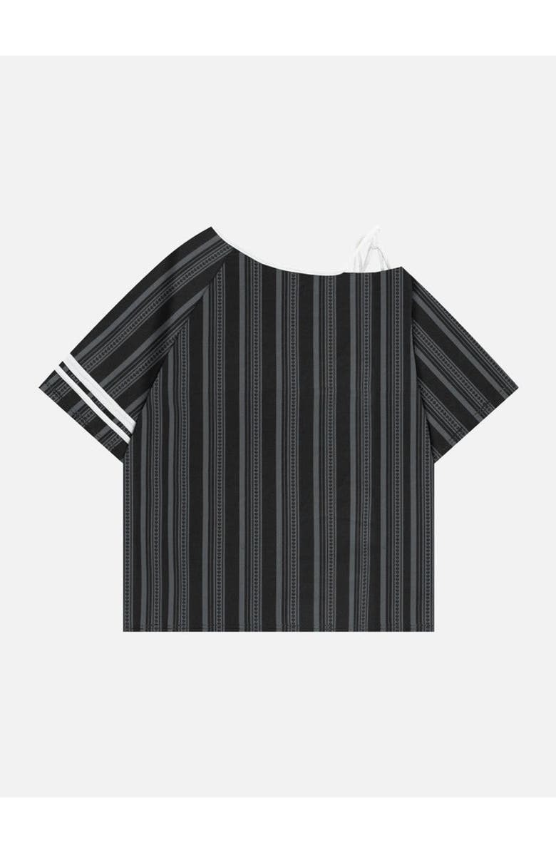 AELFRIC EDEN Stripe Off-The-Shoulder Tee, Alternate, color, Black