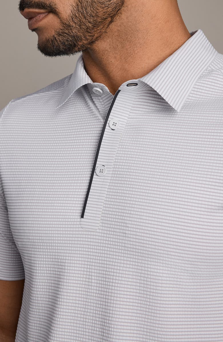 Rhone Approach Performance Polo, Alternate, color, Sleet Gray Seersucker
