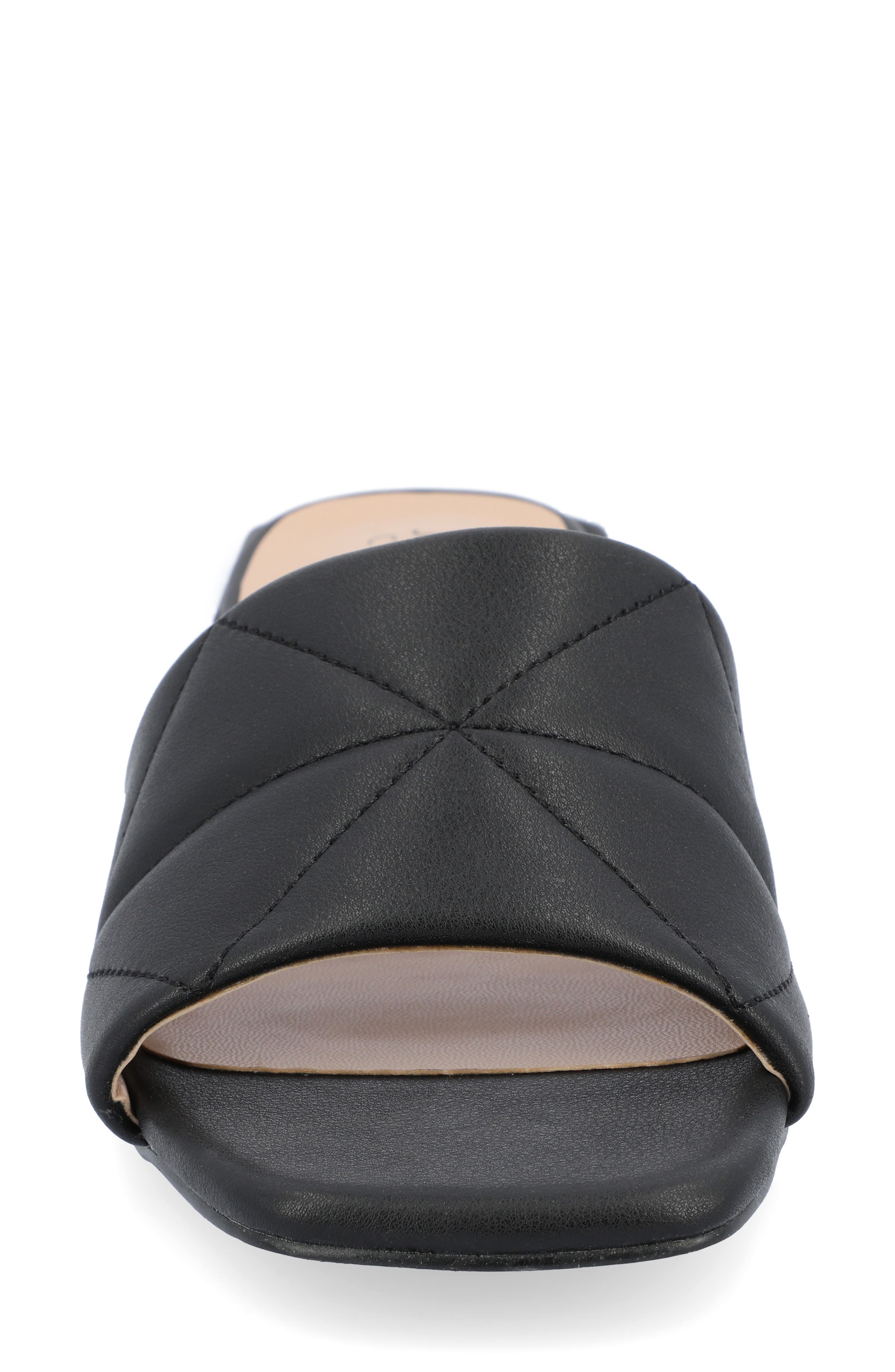 Elidia Quilted Slide Sandal, Alternate, color, BLACK