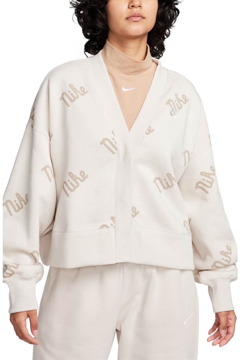 Sportswear Phoenix Fleece Oversize Cardigan, Main, color, LIGHT ORE WOOD BROWN
