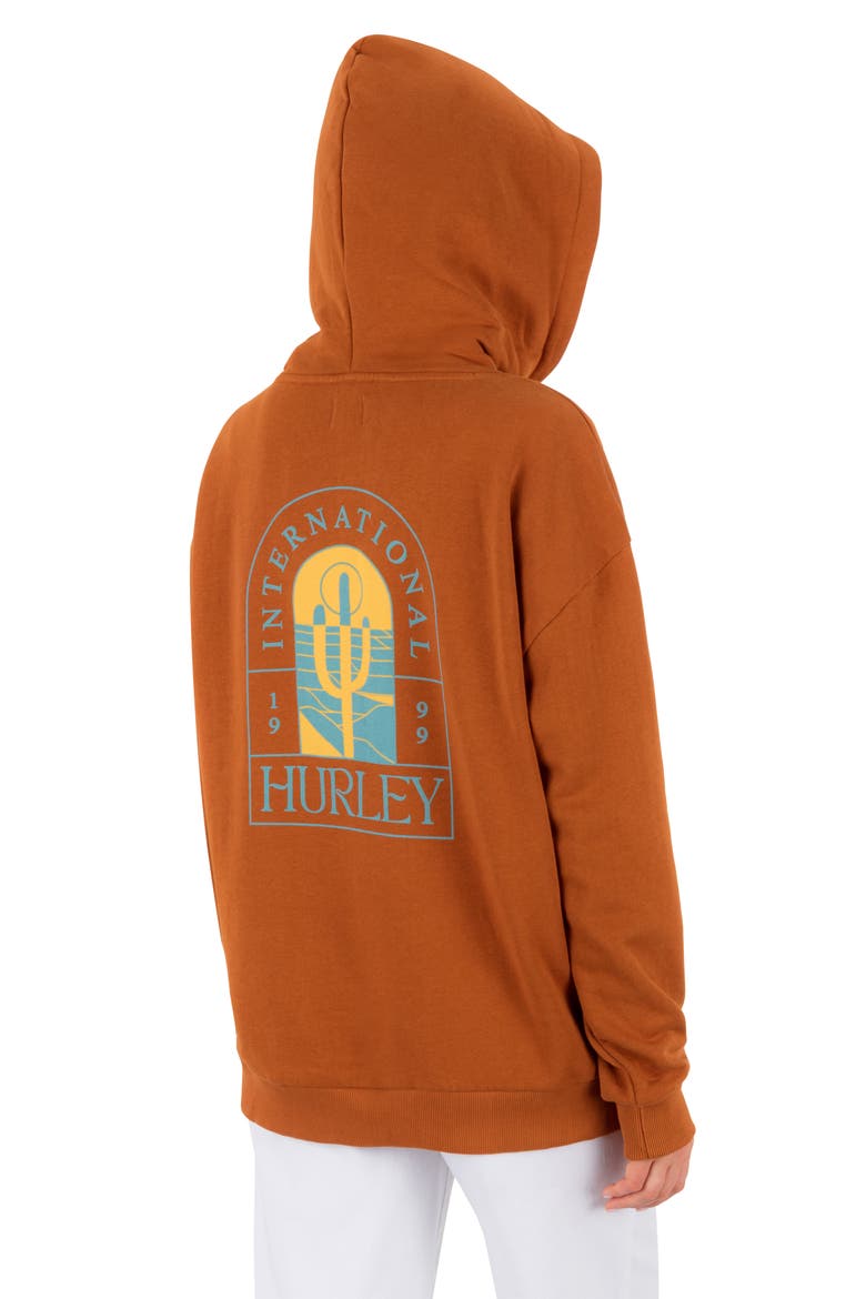 Immerse Oversize Graphic Hoodie, Alternate, color, LEATHER BROWN