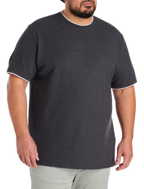 Big & Tall Piqué Crewneck T-Shirt