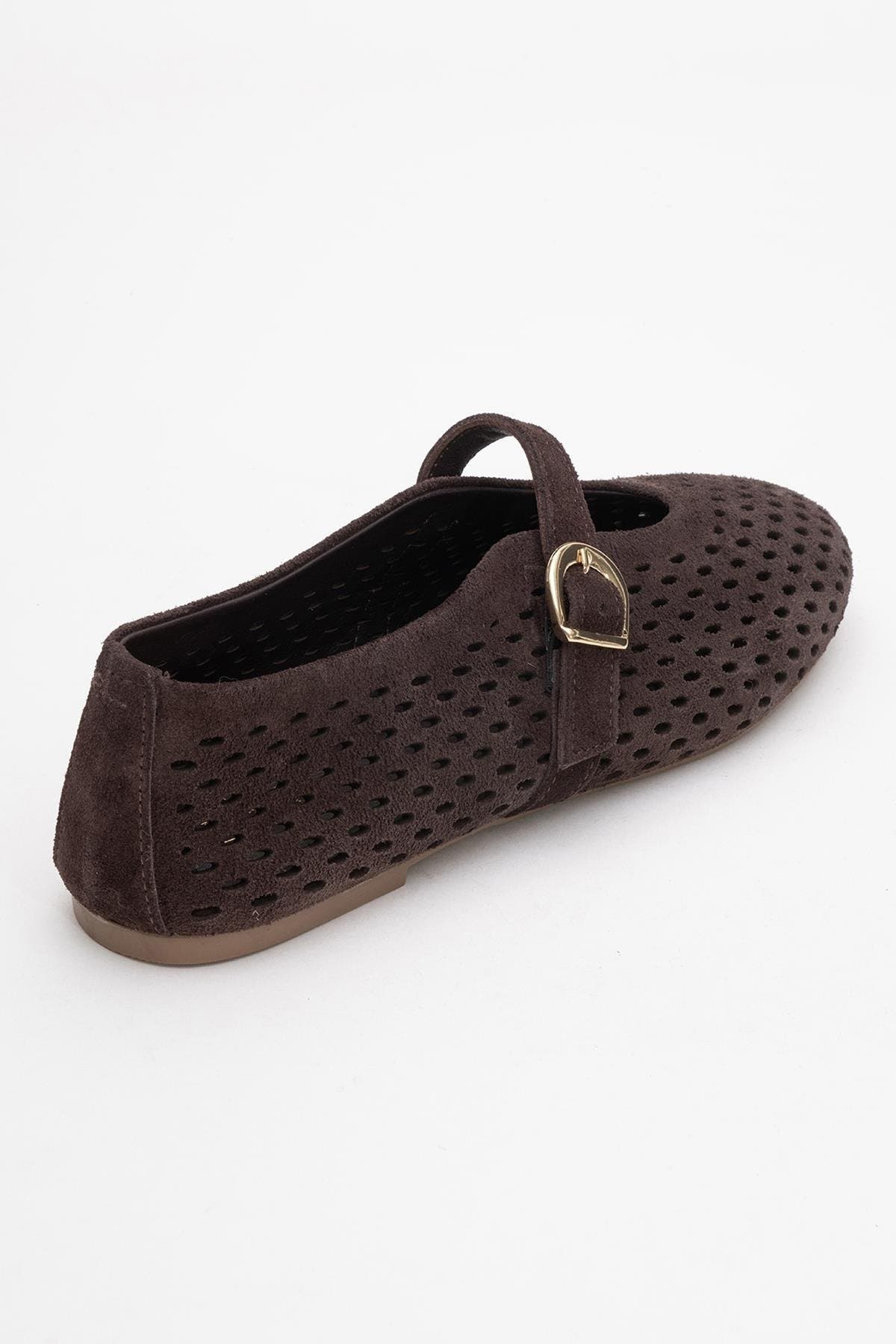 Forever & Always Shoes Arian Leather Ballet Flat, Alternate, color, Brown Suede