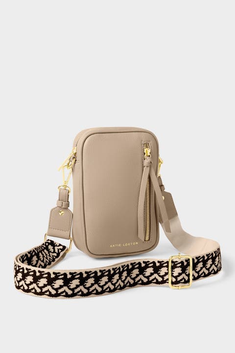 Hallie Small Crossbody Bag in Light Taupe