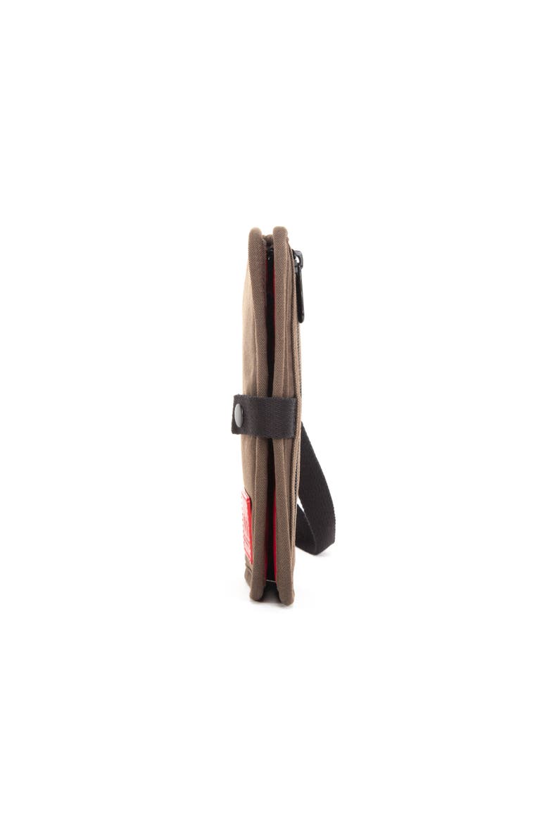 Waxed Nylon Continental Wallet, Alternate, color, Dark Brown