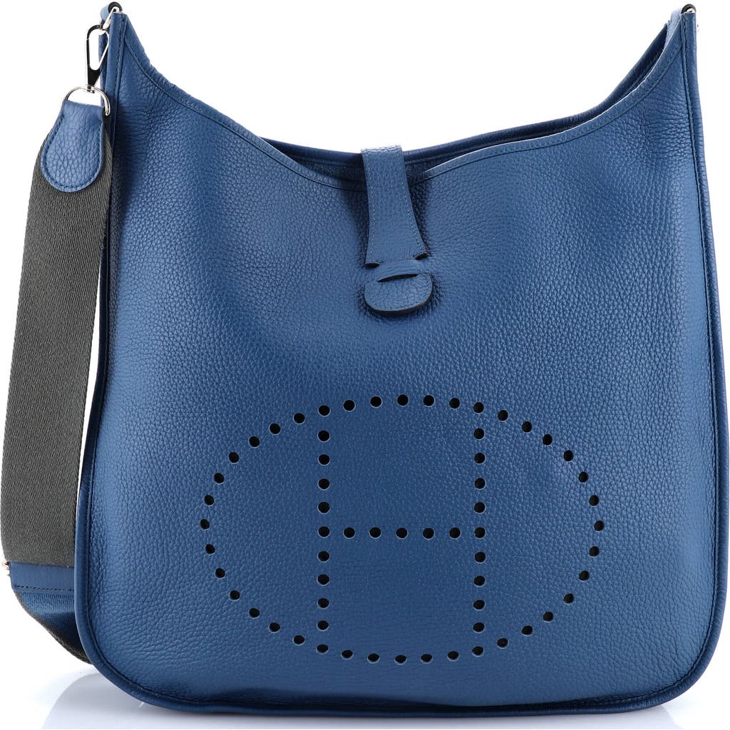 Pre-owned Hermes Hermes Evelyne Bag Gen Iii Clemence Tgm In Blue