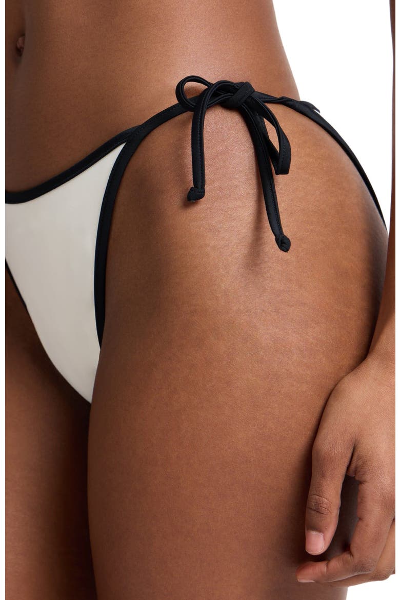 Cleo Bikini Bottom, Alternate, color, Egret/Black