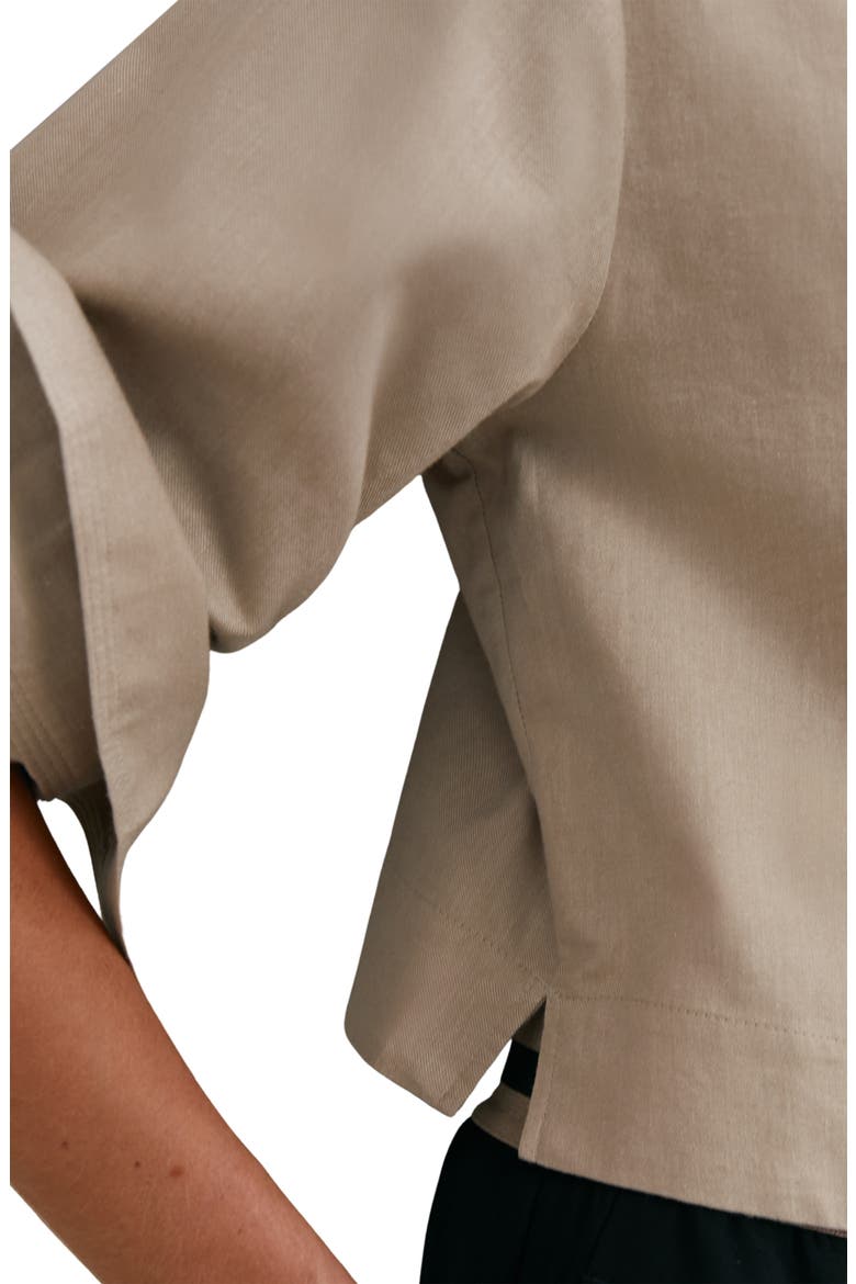 Caylan Crop Button-Up Shirt, Alternate, color, NEUTRAL