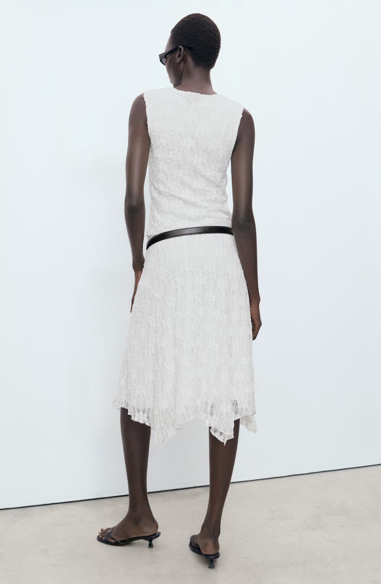 MANGO Lace Midi Skirt, Alternate, color, White