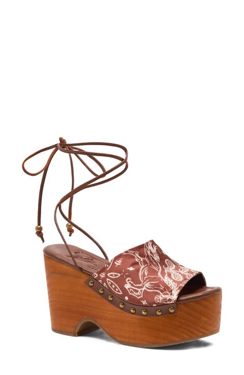 Front Row Wraparound Ankle Strap Platform Sandal (Women)