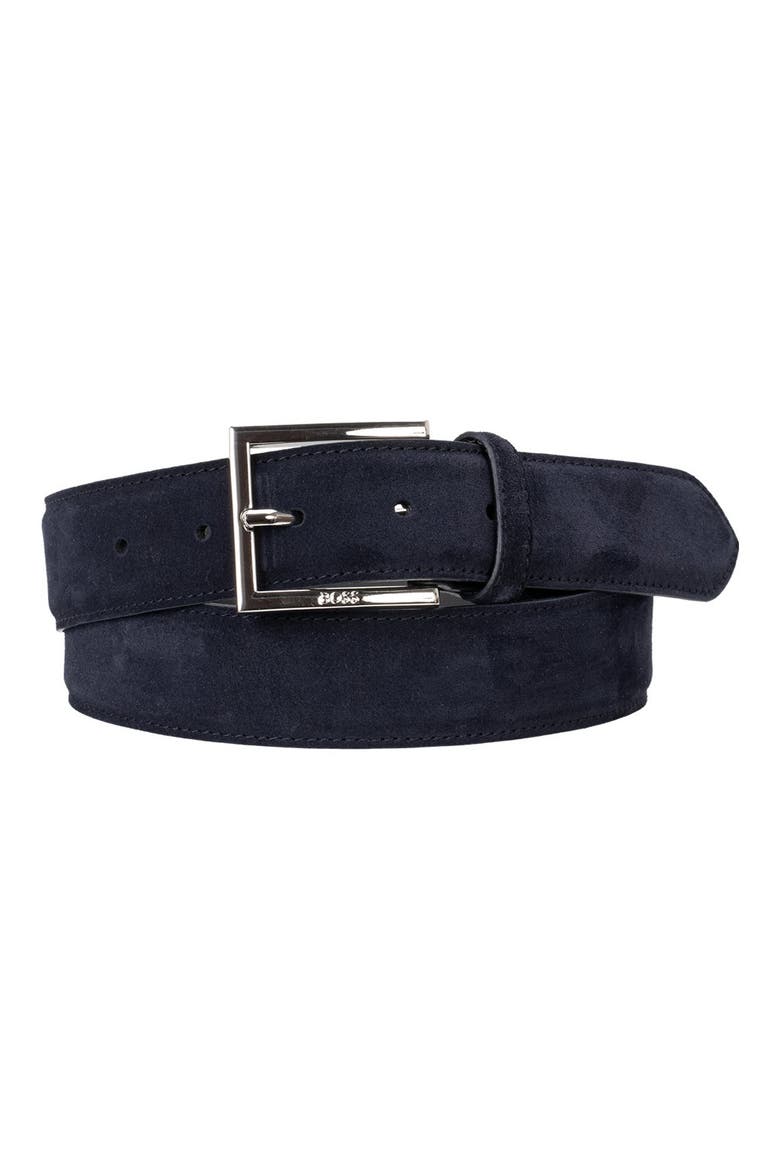 Dressletic Suede Belt, Main, color, DARK BLUE