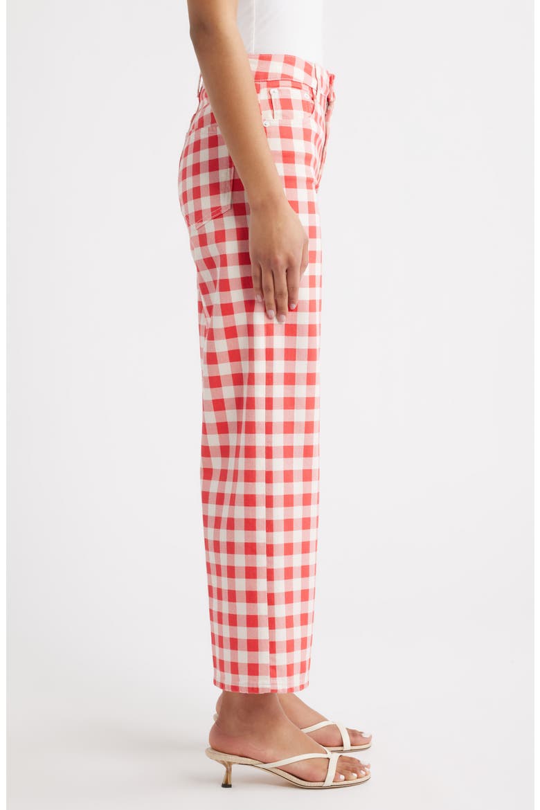 x Giadzy Getty High Waist Crop Wide Leg Jeans, Alternate, color, TOMATO GINGHAM
