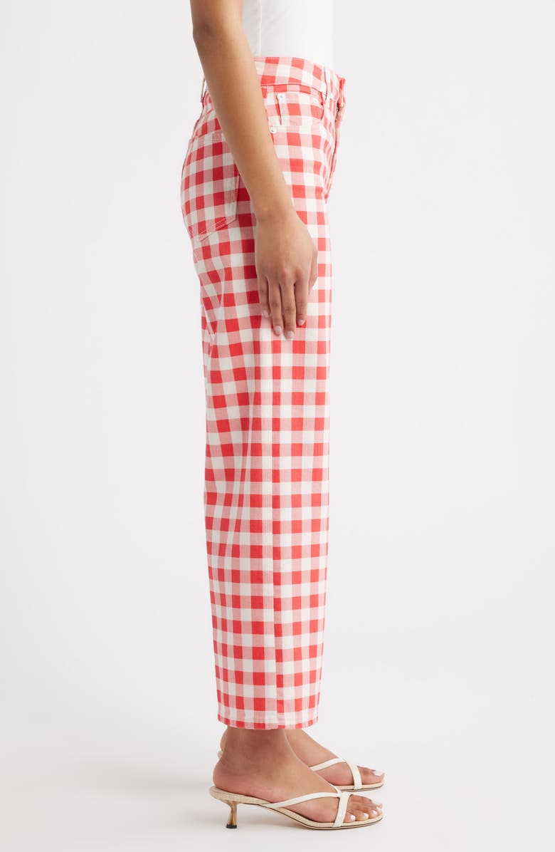 Rails Getty High Waist Crop Wide Leg Jeans, Alternate, color, Tomato Gingham