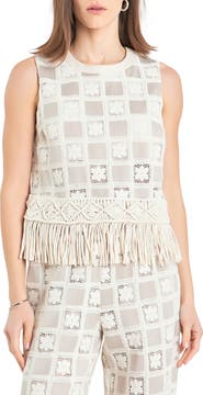 English Factory Crochet Lace Patchwork Tank