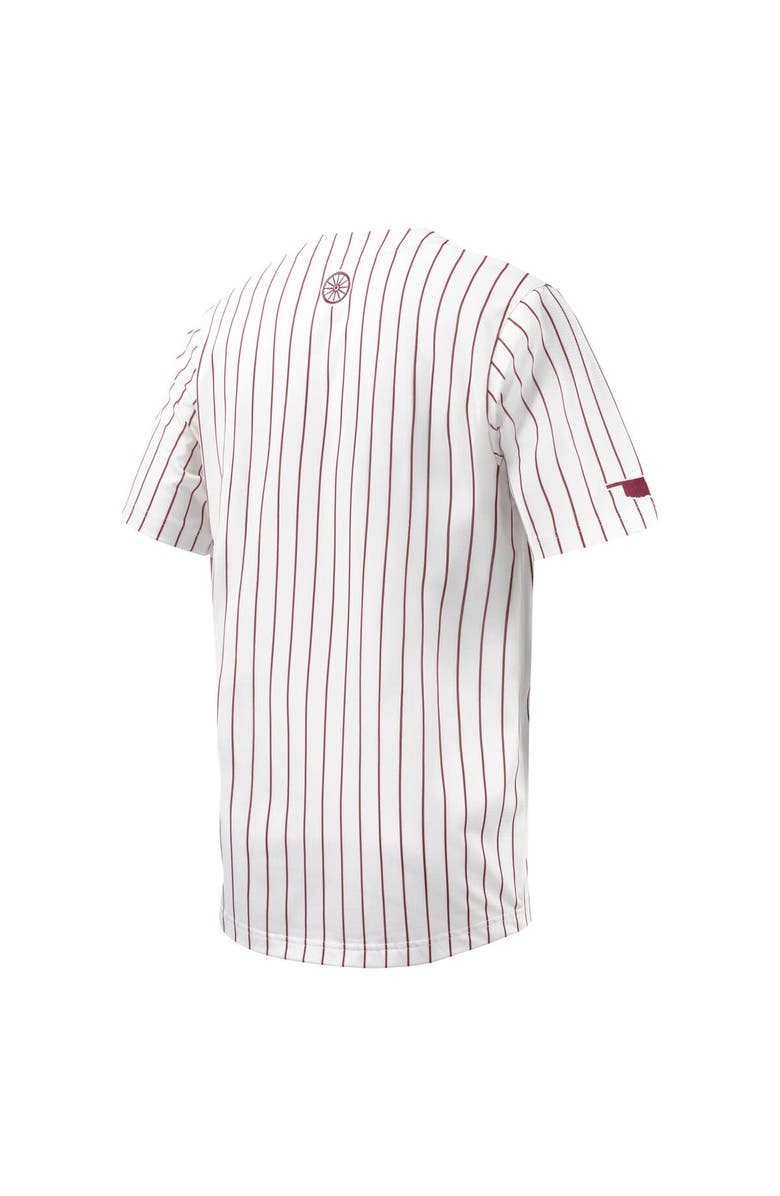 Nike Men's Nike White Oklahoma Sooners Pinstripe Replica Full-Button Baseball Jersey, Alternate, color,