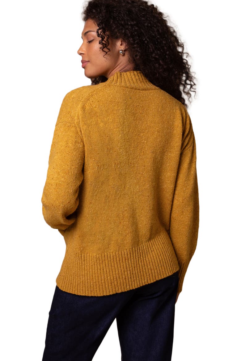 Flecked Patch Pocket Sweater, Alternate, color, Saffron