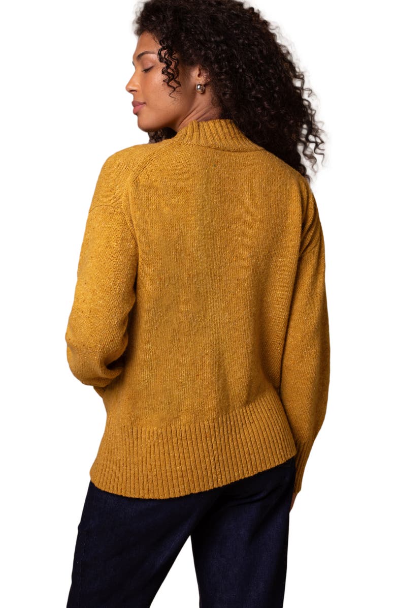 Celtic & Co. Flecked Patch Pocket Sweater, Alternate, color, Saffron