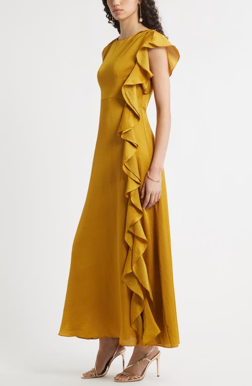 Chelsea28 Asymmetric Ruffle A-line Dress In Gold