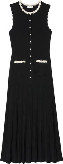 SANDRO Long dress with crochet detailing | Nordstrom