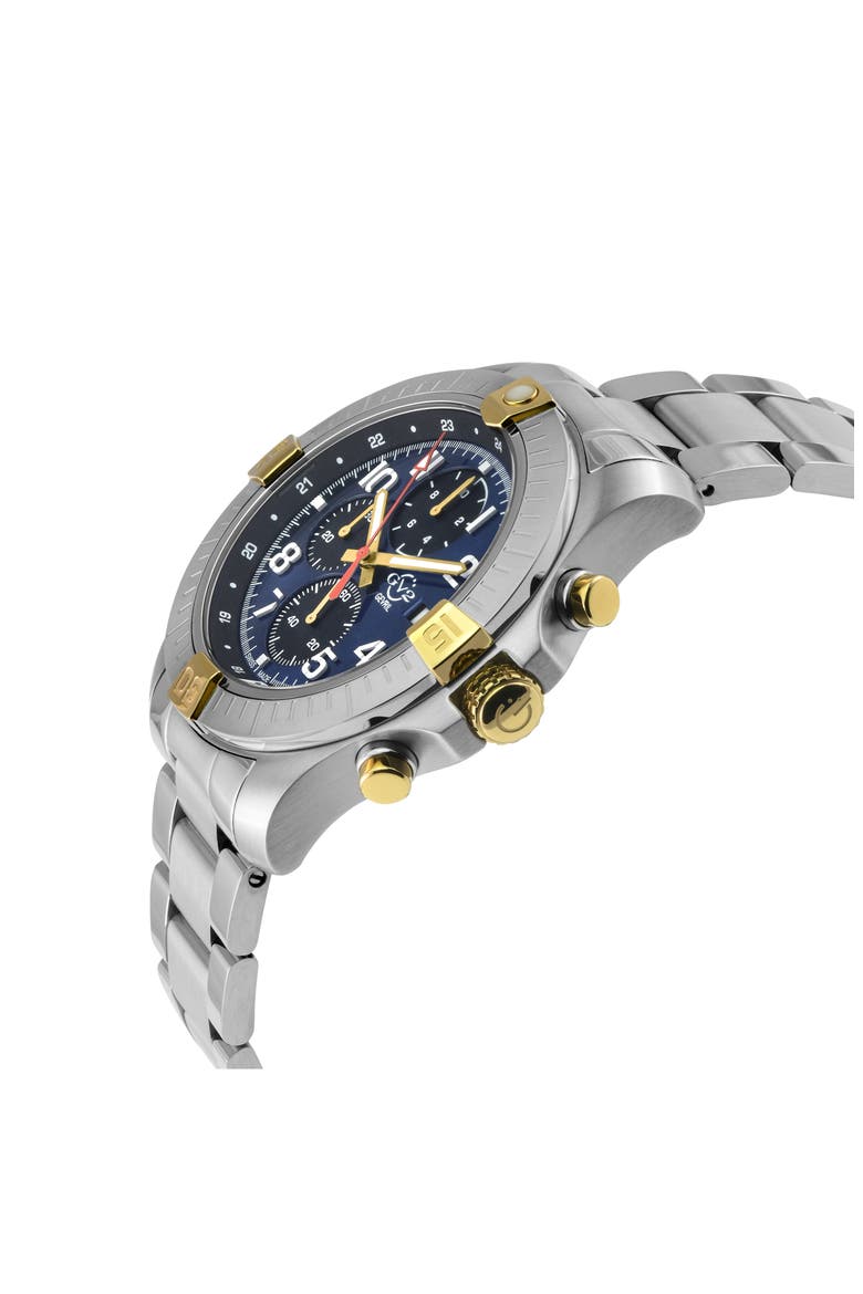 T38 Stainless Steel Automatic Movement Bracelet Watch, 45mm, Alternate, color, BLUE/ SILVER