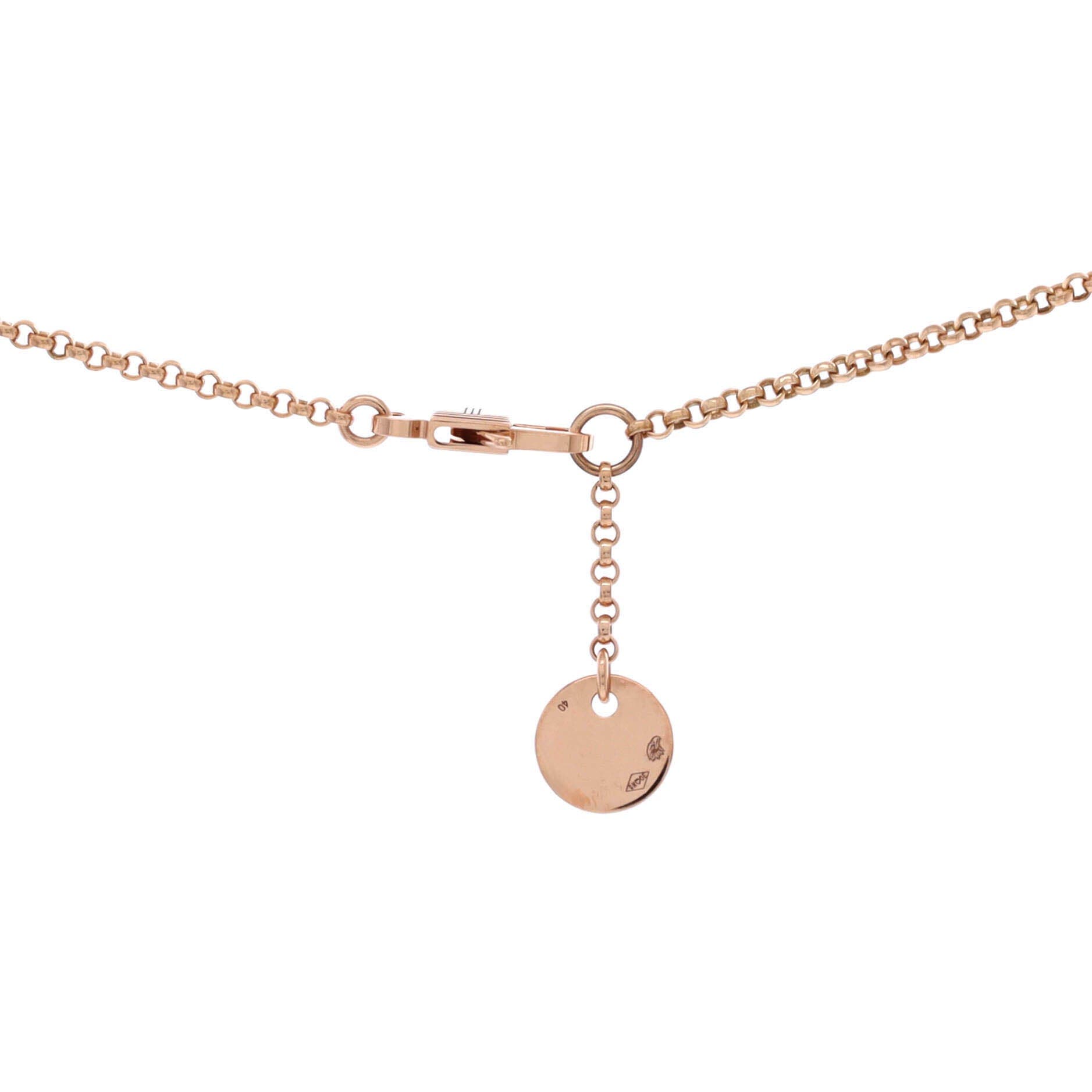 Pre-Owned Hermes Clou d'H Pendant Necklace 18K Rose Gold with Diamonds Small, Alternate, color, Rose Gold