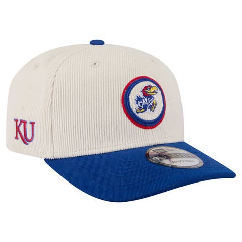 Men's New Era Cream/Royal Kansas Jayhawks Loyal Corduroy 9SEVENTY Adjustable Hat