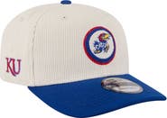 New Era Men's New Era Cream/Royal Kansas Jayhawks Loyal Corduroy 9SEVENTY Adjustable Hat