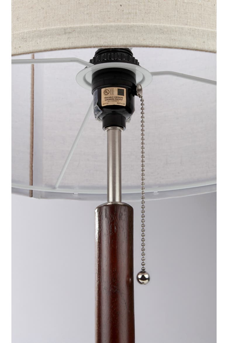 Carter 26" Linen and Woodgrain Table Lamp with Pull Chain Switch, Alternate, color, Brown