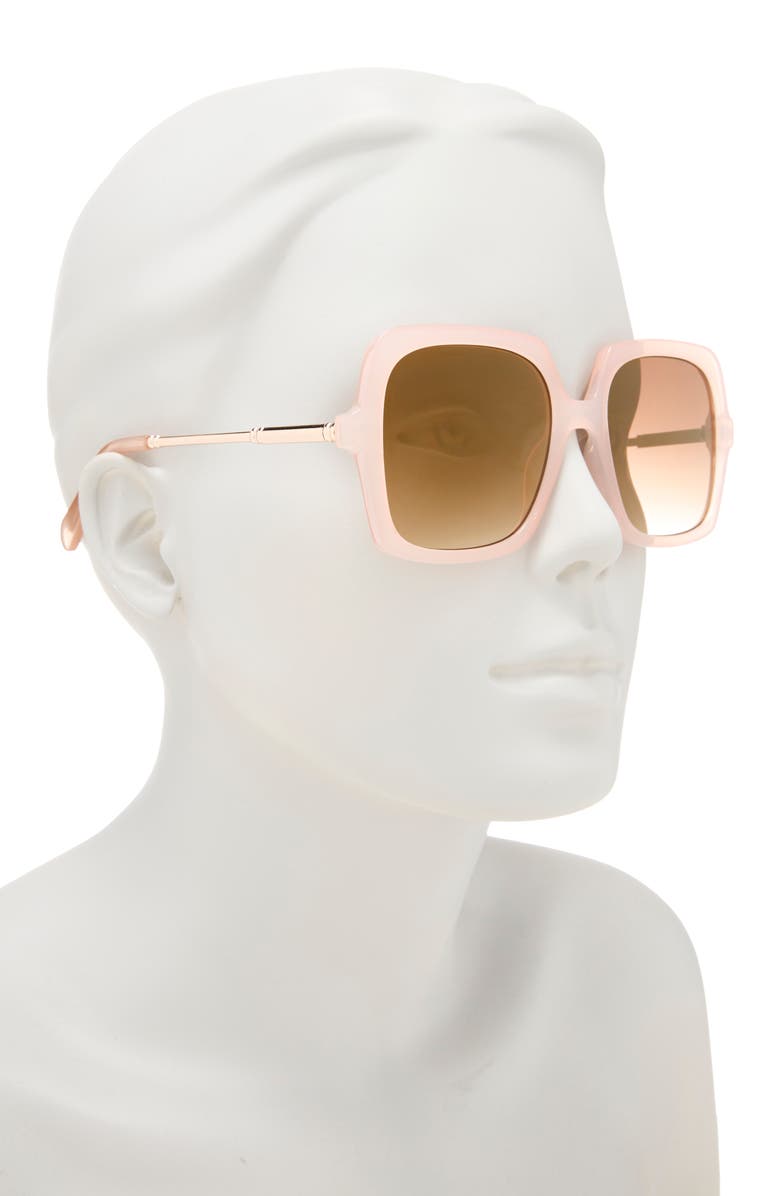 BCBGeneration 65mm Oversize Square Sunglasses, Alternate, color, Cream