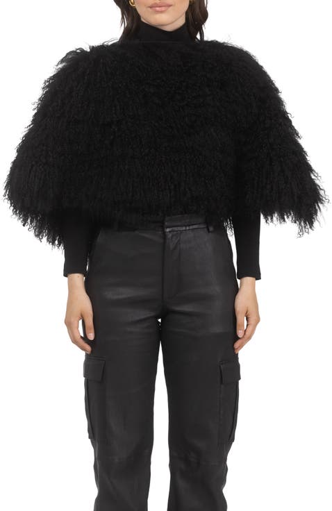 Select Genuine Shearling Shawl